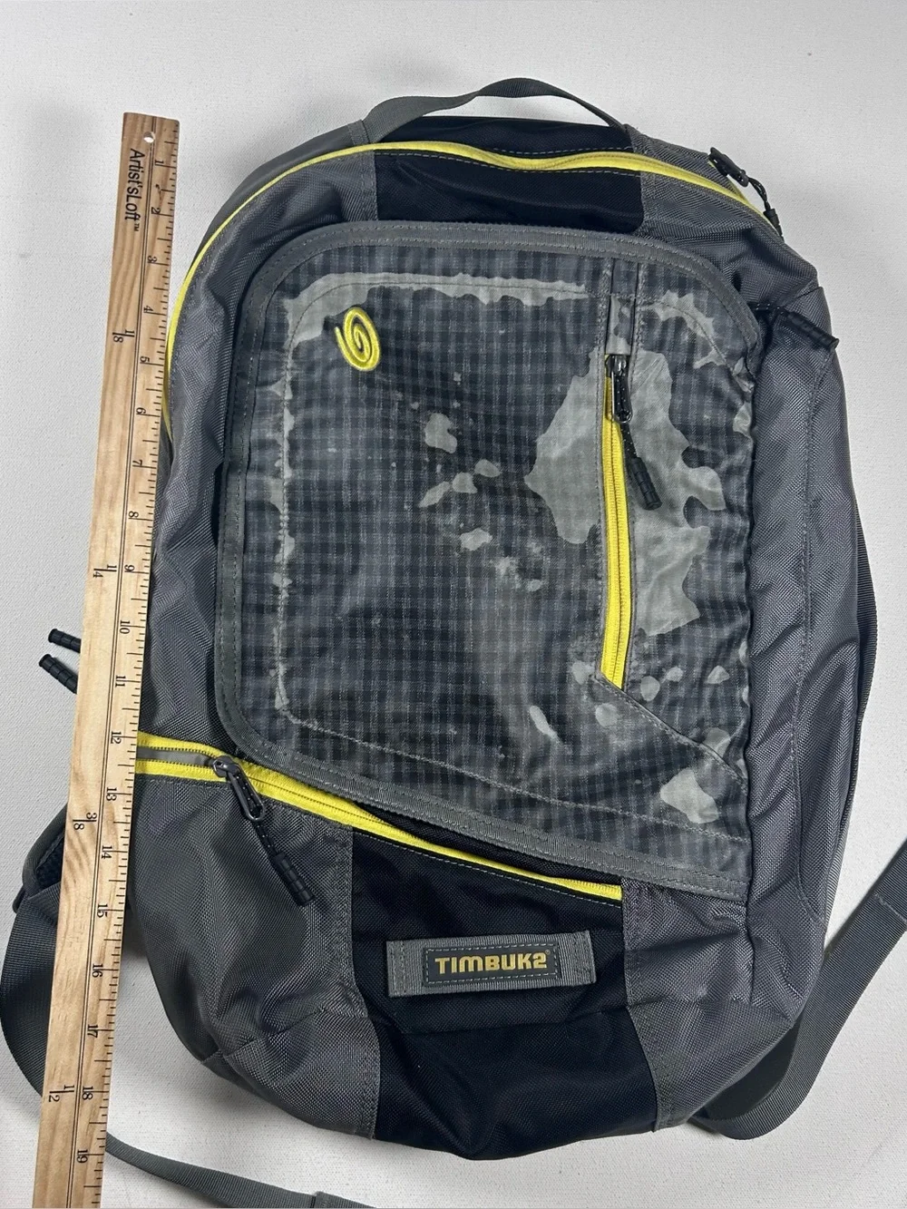 Timbuk2 Q Laptop Backpack Ballistic Nylon Bottle Opener Fake Distressing Style -